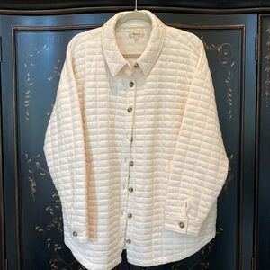 Madewell Ivory Quilted Button-Up Shirt Jacket. Never worn. Size XL.